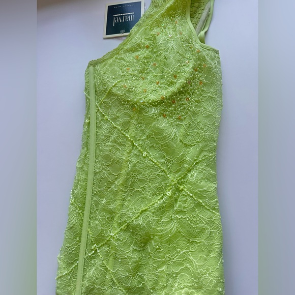 La Perla Vintage Lime Green Lace beaded Women Top - Picture 10 of 12